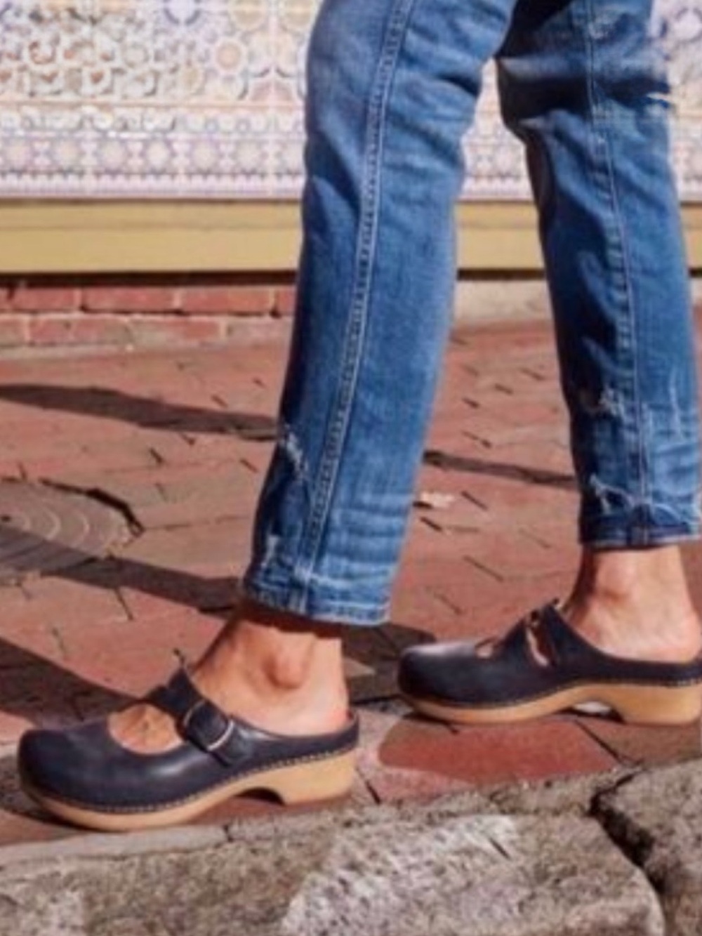 Dansko Martina Mary Jane Mule Clogs Navy Blue Size 37 / 6.5 - 7